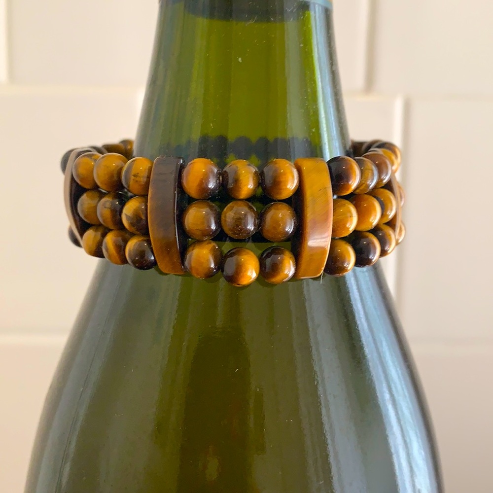 Vintage stretchy tiger’s eye beaded bracelet
